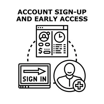 User sign up for early access program Stock Illustration
