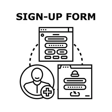 User sign up form creating new account Stock Illustration