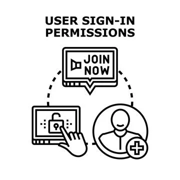 User sign in permissions granting access concept Stock Illustration