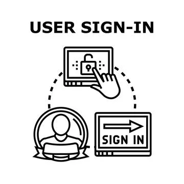 User sign in process concept vector illustration 스톡 일러스트