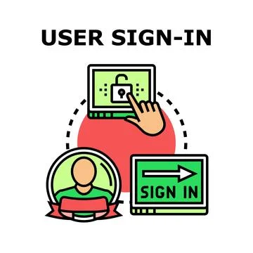 User sign in process concept vector illustration Stock Illustration