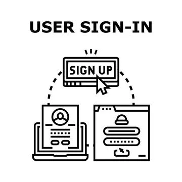 User sign in registration form login process vector Stock Illustration
