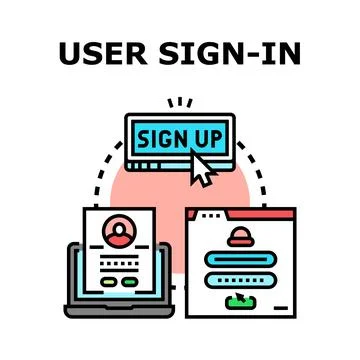 User sign in registration form login process vector Illustrazione stock