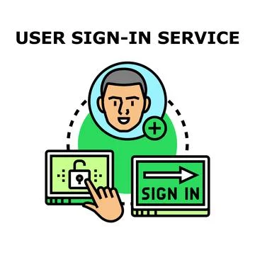 User sign in service accessing digital authentication platform Stock Illustration