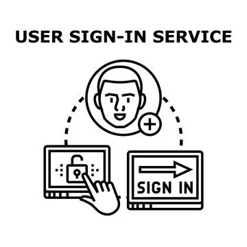 User sign in service accessing digital authentication platform Stock Illustration