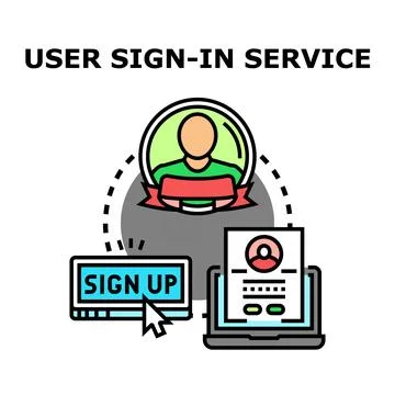 User sign in service creating online account access Stock Illustration