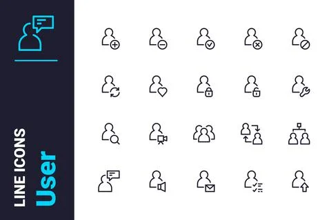 User simple icons set Stock Illustration