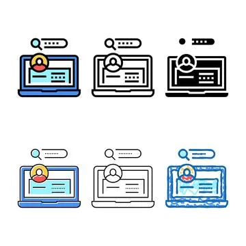 User simplified entry laptop password color icon vector Stock Illustration