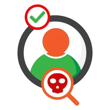 User with skull icon isolated on white background Stock Illustration