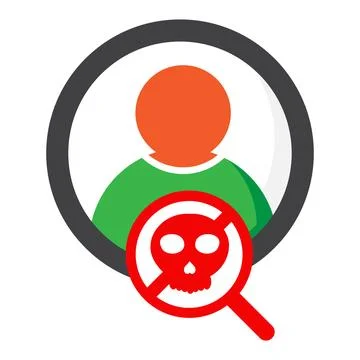 User with skull icon isolated on white background Stock Illustration