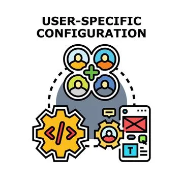 User specific configuration process for digital application development Stock Illustration