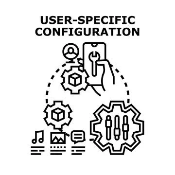 User specific configuration setting application concept Stockillustratie