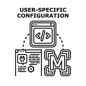 User specific configuration setting program customization イラスト素材