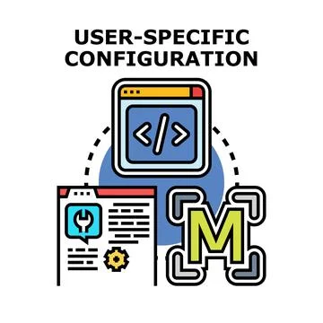 User specific configuration setting program customization Stock Illustration