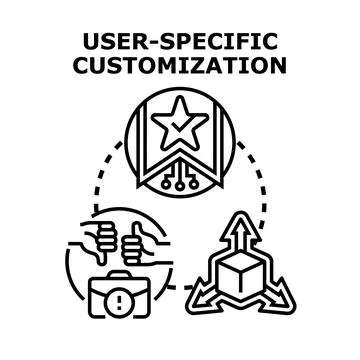 User specific customization concept for digital product Stock Illustration