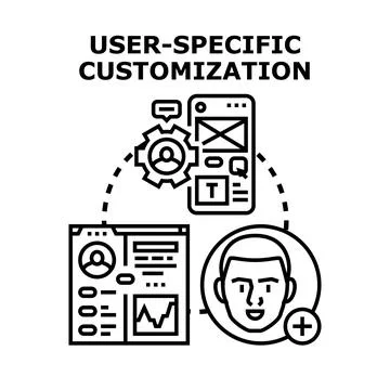 User specific customization managing digital profile settings Stock Illustration