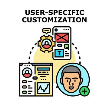 User specific customization managing digital profile settings Stock Illustration