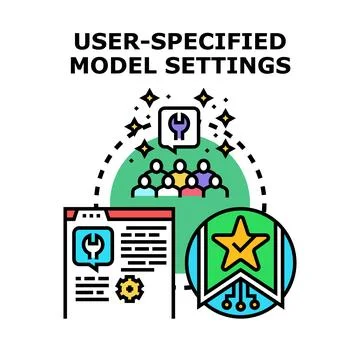 User specific model settings administration vector illustration Stock Illustration