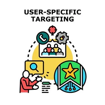 User specific targeting concept selecting audience strategy Stock Illustration