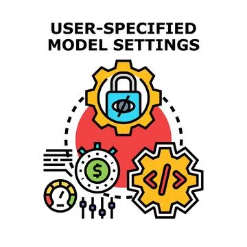 User specified model settings concepts for customization Stock Illustration
