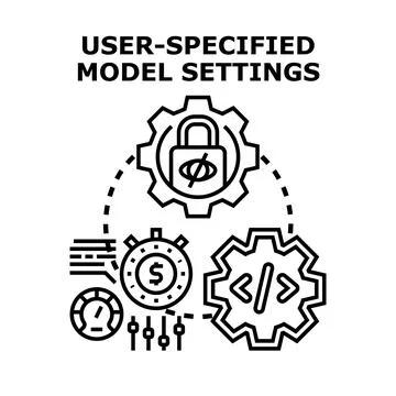User specified model settings concepts for customization Stock Illustration