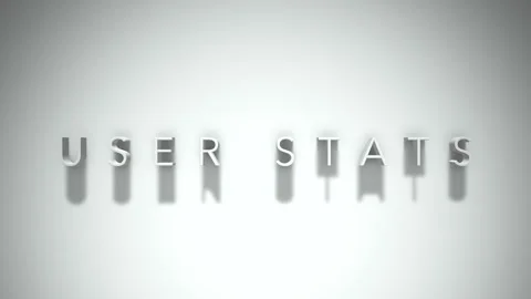 User stats 3D title animation with shadows on a white background Stockbeeldmateriaal 297517647