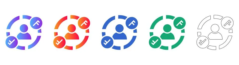 User Status and Authentication Icon Set Stock Illustration