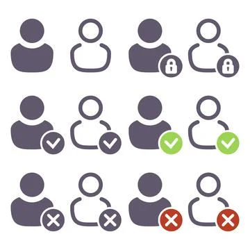 User status icons set Stock Illustration