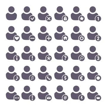 User status icons set Stock Illustration
