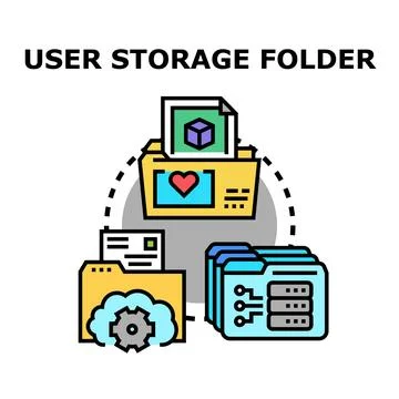 User storage folder concept for digital files Stock Illustration