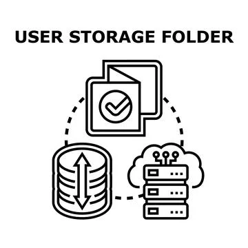 User storage folder digital data management concept イラスト素材