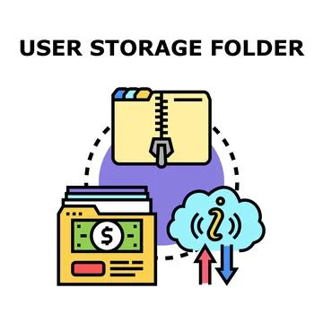 User storage folder organizing data management and cloud sharing イラスト素材