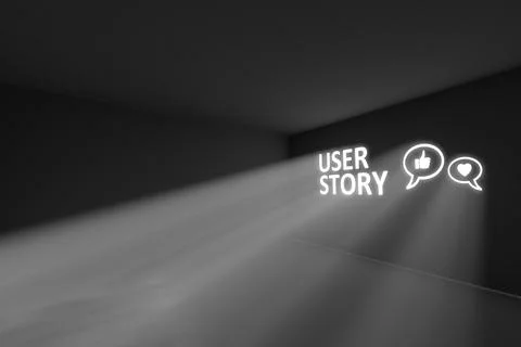 USER STORY  rays volume light concept 3d illustration Stock Illustration