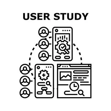 User study researching interface developing and optimizing process 스톡 일러스트