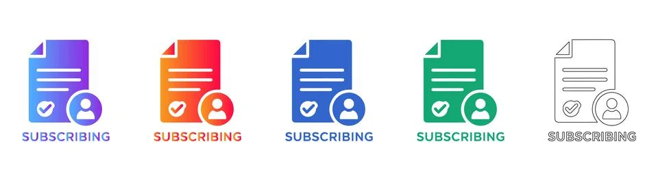 User Subscription Document Icons Stock Illustration