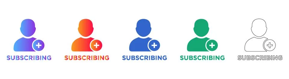 User Subscription Member Icon Set Stock Illustration