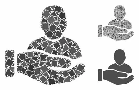 User support hand Composition Icon of Bumpy Items Stock Illustration