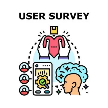 User survey feedback collecting improving customer experience Stock Illustration