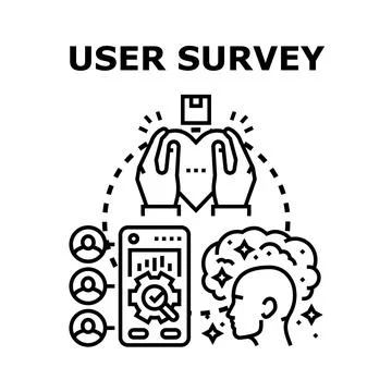 User survey feedback collecting improving customer experience Stock Illustration