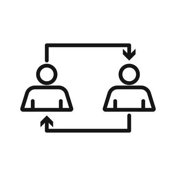 User switch icon Black line art vector logo Stock Illustration