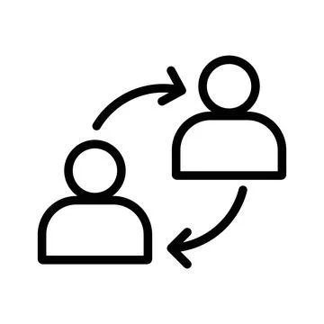 User switch icon linear logo mark in black and white Stock Illustration