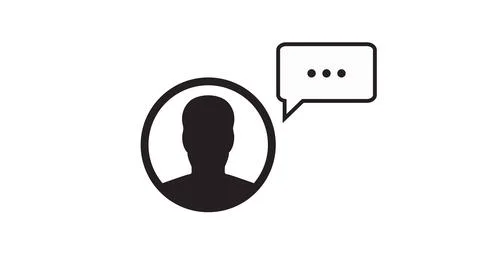 User Talking Black and White Icon Stock Illustration