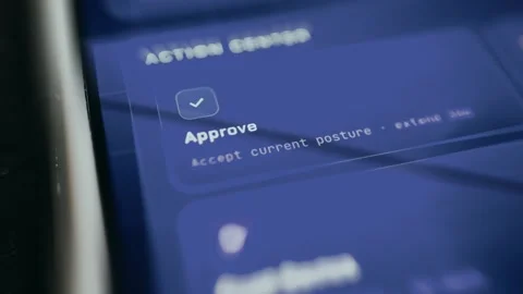 User taps the Approve action button for confirmation Stock Footage 334934595
