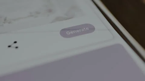 User taps the button labeled Generate to initiate an AI powered creative Stock Footage 328810642