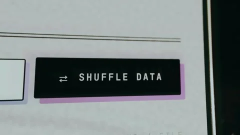 User taps the button labeled SHUFFLE DATA to randomly rearrange items within a Stock Footage 334457060