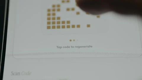 User taps code on screen to regenerate, status Generating Stock Footage 332498802