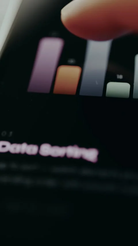 User taps a column and initiates a Data Sorting process Stock Footage 331593832