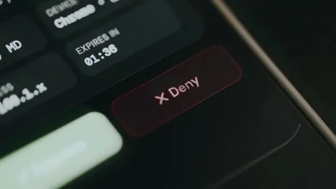 User taps the Deny button to refuse a pending action Stock Footage 334414033