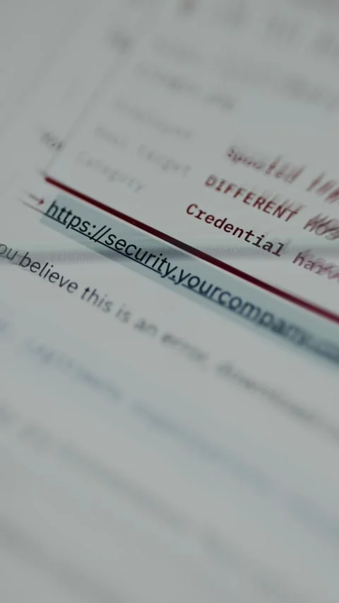 User taps a link, security warning appears regarding potential phishing Stock Footage 334926596