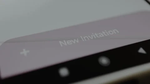 User taps the New Invitation option to create a digital invitation for an event 스톡 동영상 328810851